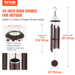 VEVOR Wind Chimes for Outside 1143 mm Aluminium Memorial Deep Tone Wind Chimes