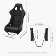 VEVOR 2 Σετ Racing Seat Ενσωματωμένη αγωνιστική καρέκλα με Velor Fabric &amp; Slider