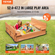 VEVOR Wooden Sandbox Sand Box Sand Pit με κάτω επένδυση για υπαίθριες ηλικίες 3-12