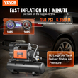 VEVOR Heavy Duty Air Compressor &amp; 6L Tank 6.35CFM Portable Tire Inflator 150PSI