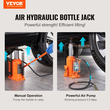 VEVOR Air Hydraulic Bottle Jack, 20 Ton/40000 LBS All Welded Bottle Jack, 265 - 500 mm Range Lifting, Manual Handle and Air Pump, for Car, Pickup, Truck, RV, Auto Repair, Industrial Engineering