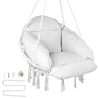 VEVOR αιώρα Swinging Chair Macramé Κρεμαστή καρέκλα με μαξιλάρι εσωτερικού &amp; εξωτερικού χώρου