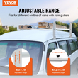 VEVOR Van Roof Ladder Rack, 2 Bar Alloy Steel Ladder Racks, Ρυθμιζόμενο από 1200-2000 mm, Χωρητικότητα 227 kg, Σχάρα οροφής Συμβατό με φορτηγά πλήρους μεγέθους με υδρορροή βροχής, Chevrolet Express, GMC Savana