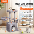 VEVOR Cat Tree 31,4&quot; Cat Tower with Cat Condo Sisal Scratching Post Ανοιχτό γκρι