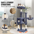 VEVOR Cat Tree 45,2&quot; Cat Tower with Cat Condo Sisal Scratching Post Dark Grey