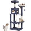 VEVOR Cat Tree 56,2&quot; Cat Tower with Cat Condo Sisal Scratching Post Dark Grey