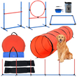 VEVOR Dog Agility Training Equipment 5 PCS Upgrade w/ Hurdles Extended Tunnel