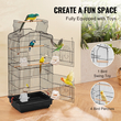 VEVOR Bird Flight Cage 39 in Hanging Metal Parakeet Cage for Cockatiels Parrot