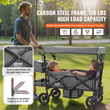 VEVOR Wagon καρότσι Push Pull Quad Πτυσσόμενο για 2 παιδιά με σκούρο γκρι κουβούκλιο