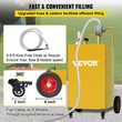 VEVOR 30 Gallon Fuel Caddy, Gas Storage Tank &amp; 4 Wheels, with Manuel Transfer Pump, βενζινοδοχείο καυσίμου ντίζελ για αυτοκίνητα, χορτοκοπτικά, ATV, σκάφη, Περισσότερα, κίτρινο