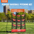 VEVOR 9 Hole Baseball Net, 49&quot;x42&quot; Softball Baseball Training Equipment for Hitting Pitching Practice, Φορητό βοήθημα γυμναστικής γρήγορης συναρμολόγησης με τσάντα μεταφοράς, Strike Zone, Ground Stakes, για νέους ενήλικες