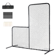 VEVOR L Screen Baseball για Batting Cage, 7x7 ft Baseball Softball Screen Safety, Body Protector Φορητή οθόνη κτύπημα με τσάντα μεταφοράς και πάσσαλοι εδάφους, Heavy Duty Pitching Net for Pitchers Protection