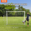 VEVOR Soccer Rebound Trainer, 8x6FT Iron Soccer Training Equipment, Sports Football Rebounder Wall με δίχτυ και γκολ διπλής όψης, ιδανικό για εξάσκηση στην πίσω αυλή, ατομική προπόνηση, πάσα