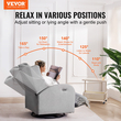 VEVOR Electronic Power Recliner and Swivel Glider, 250 lbs Weight Capacity Swivel Glider Recliner Chair με ρυθμιζόμενη γωνία, πολυεστερική επιφάνεια ανάκλιντρο για σαλόνι, υπνοδωμάτιο, ανοιχτό γκρι