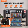 VEVOR Media Storage Cabinet 4 στρώσεων Ρυθμιζόμενα ράφια DVD 576 CD Espresso