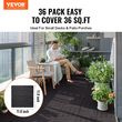 VEVOR Interlocking Deck Tiles 36 Pack 12&quot;x12&quot; Αδιάβροχο για Βεράντα Σκούρο Καφέ