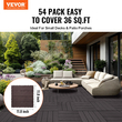 VEVOR Interlocking Deck Tiles 54 Pack 12&quot;x12&quot; Αδιάβροχο για Βεράντα Σκούρο Καφέ