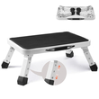 VEVOR Step Stool 1-Step 150KG Χωρητικότητα, Πτυσσόμενη ατσάλινη σκάλα 3 ρυθμιζόμενο ύψος, φορητά σκαμπό για ενήλικες, αντιολισθητικές στιβαρές σκάλες για γραφείο, τροχόσπιτα, κατοικίδια, μπάνια, υπνοδωμάτια