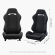 Ρυθμιζόμενη αγωνιστική καρέκλα VEVOR 2 Racing Seat με πολυεστερικό ύφασμα &amp; συρόμενο