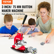 Μηχάνημα κουμπιών VEVOR, 75 mm (3 ιντσών) Badge Punch Press Kit, Children DIY Gifts Pin Maker, Button Making Supplis with 500pcs Button Parts &amp; Circle Cutter &amp; Magic Book