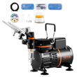 VEVOR Airbrush Kit Dual Fan Air Compressor Airbrushing System Kit 3 Airbrushes