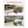 VEVOR Steel Garden Cart 680lb Capacity Heavy Duty Yard Wagon Cart 10in Tires