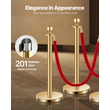 VEVOR 8 τμχ Gold Stanchion Post 6 Red Velvet Ropes Sand Injection Hollow Base