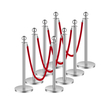 VEVOR 8 τμχ Ασημί Stanchion Post 4 Red Velvet Ropes Sand Injection Hollow Base