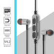 Magnetic Metal Headset BT V4.2 MS-T15 Silver