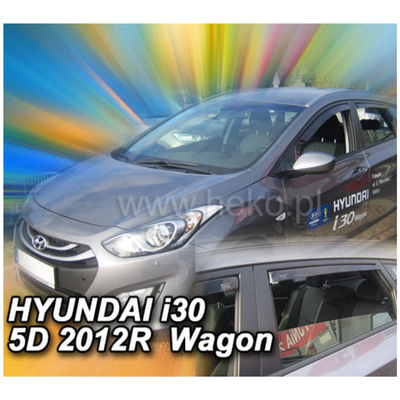 HYUNDAI I30 5D STATIONWAGON 02/2012-2017 ΣΕΤ ΑΝΕΜΟΘΡΑΥΣΤΕΣ ΑΥΤΟΚΙΝΗΤΟΥ ΑΠΟ ΕΥΚΑΜΠΤΟ ΦΙΜΕ ΠΛΑΣΤΙΚΟ HEKO - 4 ΤΕΜ.