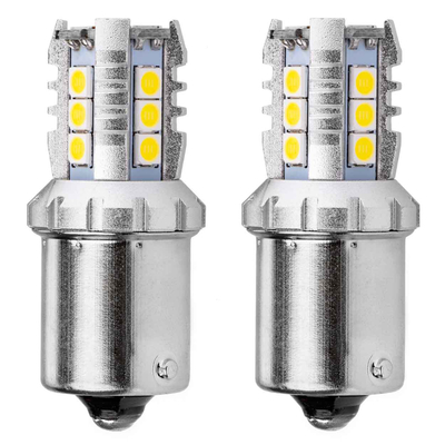 R5W/R10W P21W BA15S 12/24V 16xSMD 3030 LED ΛΕΥΚΟ CAN-BUS 2ΤΕΜ.