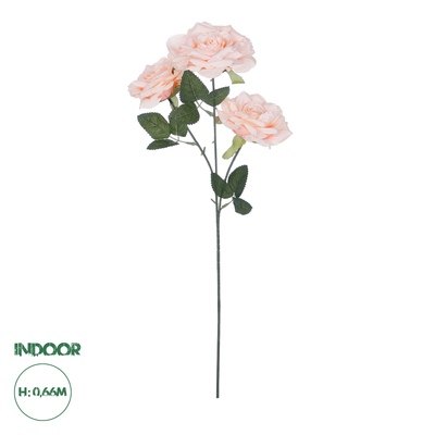 GloboStar® Artificial Garden PALE PINK CLIMBING ROSE BRANCH 21195 Τεχνητό Διακοσμητικό Κλαδί Τριαντάφυλλο απαλό Ροζ Y66cm