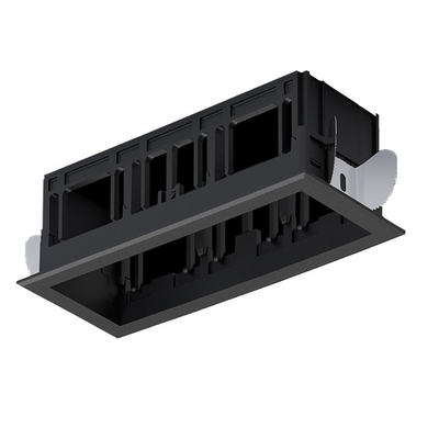 MODENA 3 MODULE RECESSED BOX WITH FRAME BLACK