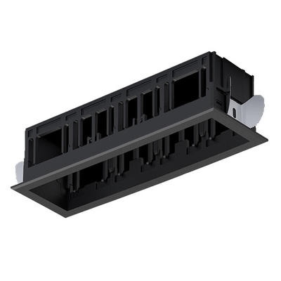 MODENA 4 MODULE RECESSED BOX WITH FRAME BLACK