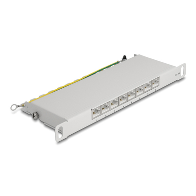 DELOCK patch panel 66871 για καμπίνα δικτύου 10"/0.5U, 8x ports, γκρι