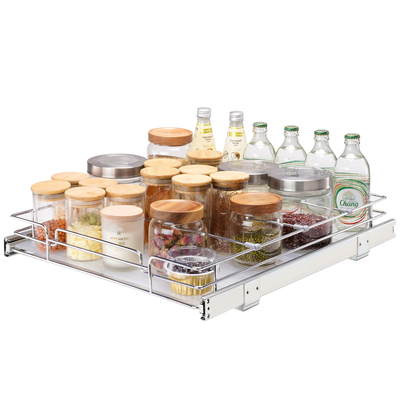 VEVOR 14&quot; Π x 21&quot; D Pull Out Organizer ντουλαπιών, Ράφια βαρέως τύπου Slide Out, Συρτάρια από επιχρωμιωμένο ατσάλι, Συρόμενο συρτάρι αποθήκευσης για το σπίτι, εσωτερικό ντουλάπι κουζίνας, μπάνιο, κάτω από νεροχύτη