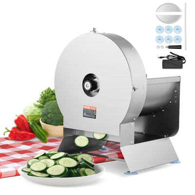 VEVOR Electric Vegetable Slicer, 0-0,5&quot;/0-12mm Πάχος Εμπορική μηχανή κοπής, μετατρέψιμο σε χειροκίνητο, μηχανή κοπής τροφίμων από ανοξείδωτο χάλυβα, μεγάλη θύρα τροφοδοσίας για πατάτα, ντομάτα