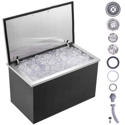 VEVOR 24&quot;x20&quot;x15&quot; Drop in Ice Chest Cooler Ice Doll από ανοξείδωτο ατσάλι με κάλυμμα