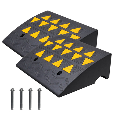 VEVOR Rubber Curb Ramp 2 Pack, 6&quot; Rise Height Heavy-Duty 33069 lbs/15 T ράμπες κατωφλίου χωρητικότητας, ράμπες οδήγησης με σταθερή δομή πλέγματος για αυτοκίνητα, αναπηρικά αμαξίδια, ποδήλατα, μοτοσικλέτες