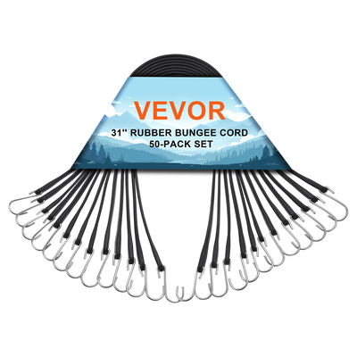 VEVOR 50 Pcs Flat Bungee Cord Set 19,8 mm Ιμάντες bungee βαρέως τύπου με S-Hook