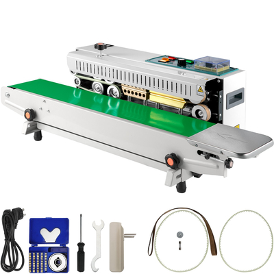 VEVOR FR-900 Auto Horizontal Continuous Plastic Band Sealing Machine Sealer 0-12M/min Ρυθμιζόμενη ταχύτητα σφράγισης Εμπορικές σφραγίδες