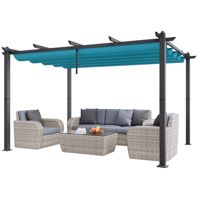 VEVOR 10&#039;x13&#039; Outdoor Retractable Pergola with Sun Shade Canopy Bulle αλουμινίου