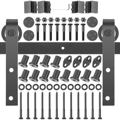 Σετ εξοπλισμού VEVOR Sliding Barn Door, Kit Barn Door 14FT, 330LBS Load-Bearing Double Barn Door Hardware, Carbon Steel Barn Door Track, Darn Door for 1,37-1,77&quot; Πάχος &amp; 7FT φαρδύ πάνελ πόρτας