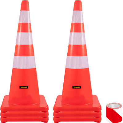 VEVOR Safety Cones Κώνοι κυκλοφορίας 6 x 36&quot; Πορτοκαλί αντανακλαστικοί κώνοι δρόμου