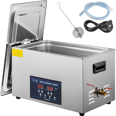 VEVOR 30L Ultrasonic Cleaner Μηχάνημα καθαρισμού υπερήχων διπλής συχνότητας με θερμαντήρα Καθαριστικό κοσμημάτων για ανταλλακτικά Κοσμήματα Δαχτυλίδι γυαλιών Οδοντοστοιχία Πίνακα κυκλώματος εγγραφής 28/40KHz