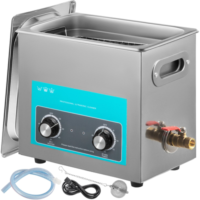 VEVOR 6.5L Ultrasonic Cleaner Καθαριστικό κοσμημάτων με χρονοδιακόπτη θερμάστρας για πόμολο καθαρισμού κοσμημάτων Δαχτυλίδια γυαλιών Οδοντοστοιχίες Μουσικά όργανα