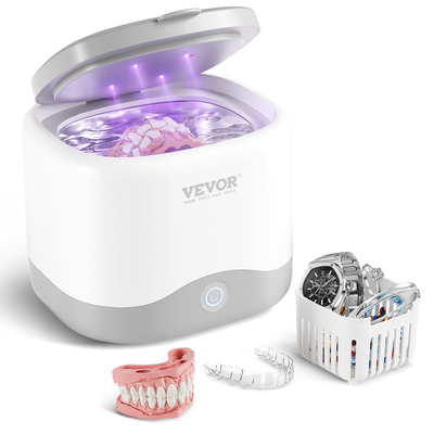 VEVOR Ultrasonic Cleaner for Dentures 180ML Retainer Cleaner Machine with UV