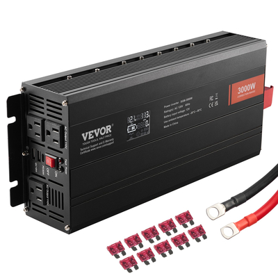 VEVOR Modified Sine Wave Power Inverter 3000W DC12V to AC230V LCD Οθόνη CE FCC