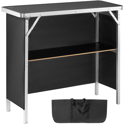 VEVOR Portable Tradeshow Podium Podium, 38,39&quot; x 15,16&quot; x 34,25&quot;, Εκθεσιακός πάγκος έκθεσης με τοίχο, πτυσσόμενος πίνακας προώθησης λιανικής μπαρ με ράφι αποθήκευσης και τσάντα μεταφοράς