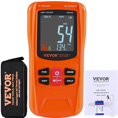 VEVOR Ψηφιακός ανιχνευτής EMF LCD 3-σε-1 Ηλεκτρομαγνητικός ανιχνευτής ακτινοβολίας RF 5G